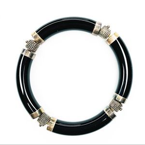 Stunning .925 Stamped Onyx Bangle Bracelet